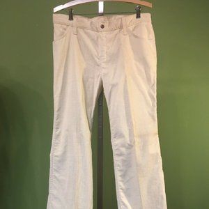 Vtg Cream Corduroy Pants Mens Wmns Wide flare k196